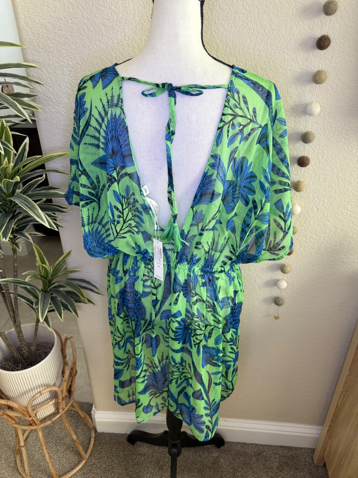 Accessorize London Green & Blue Kaftan – Size: Medium – BRAND NEW WITH TAGS!