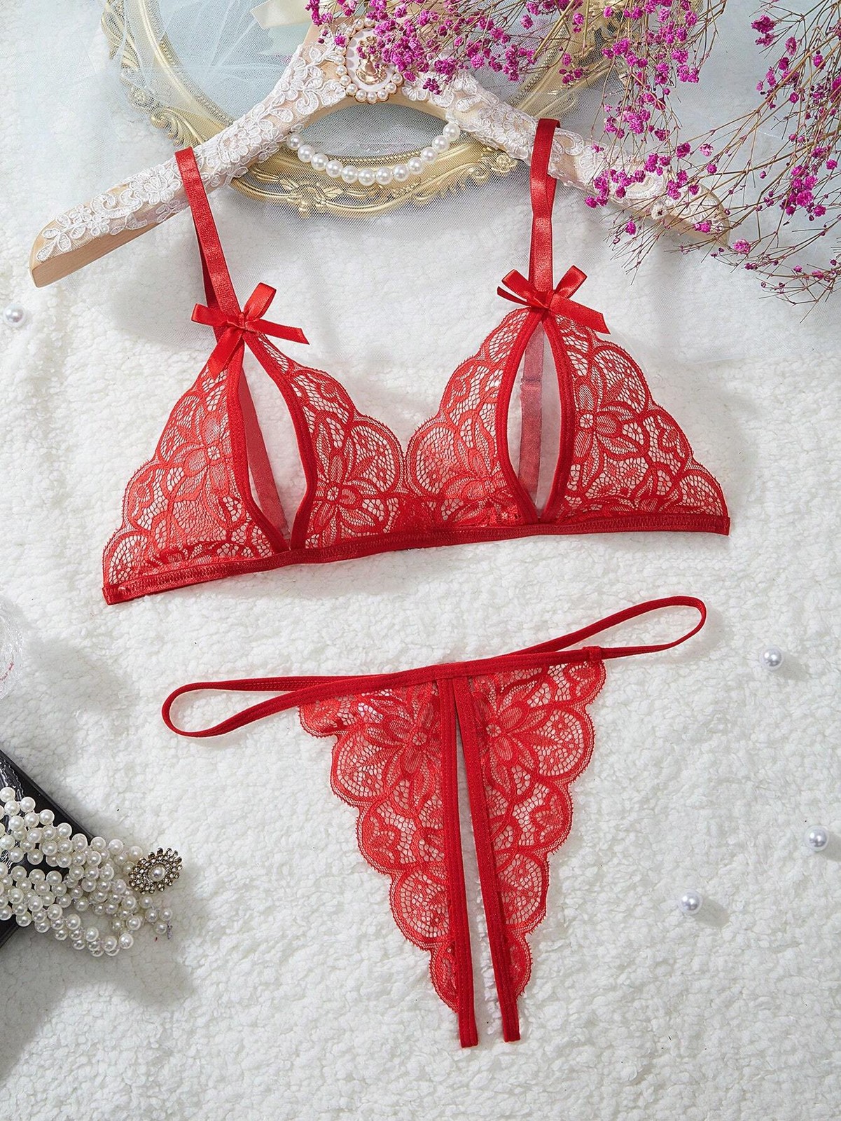 Sexy Lingerie Sleepwear Lace Women G-String Dress Underwear Babydoll Nightwear