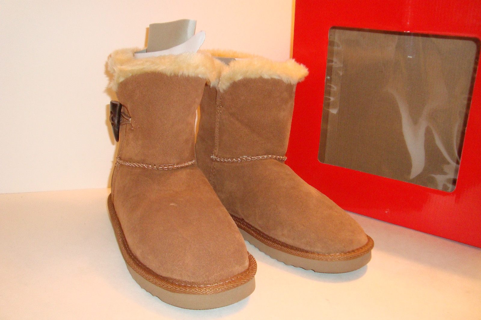 Style & Co Womens NWB Tinytan Chestnut Ankle Brown Leather Boots Shoes 7 M NEW
