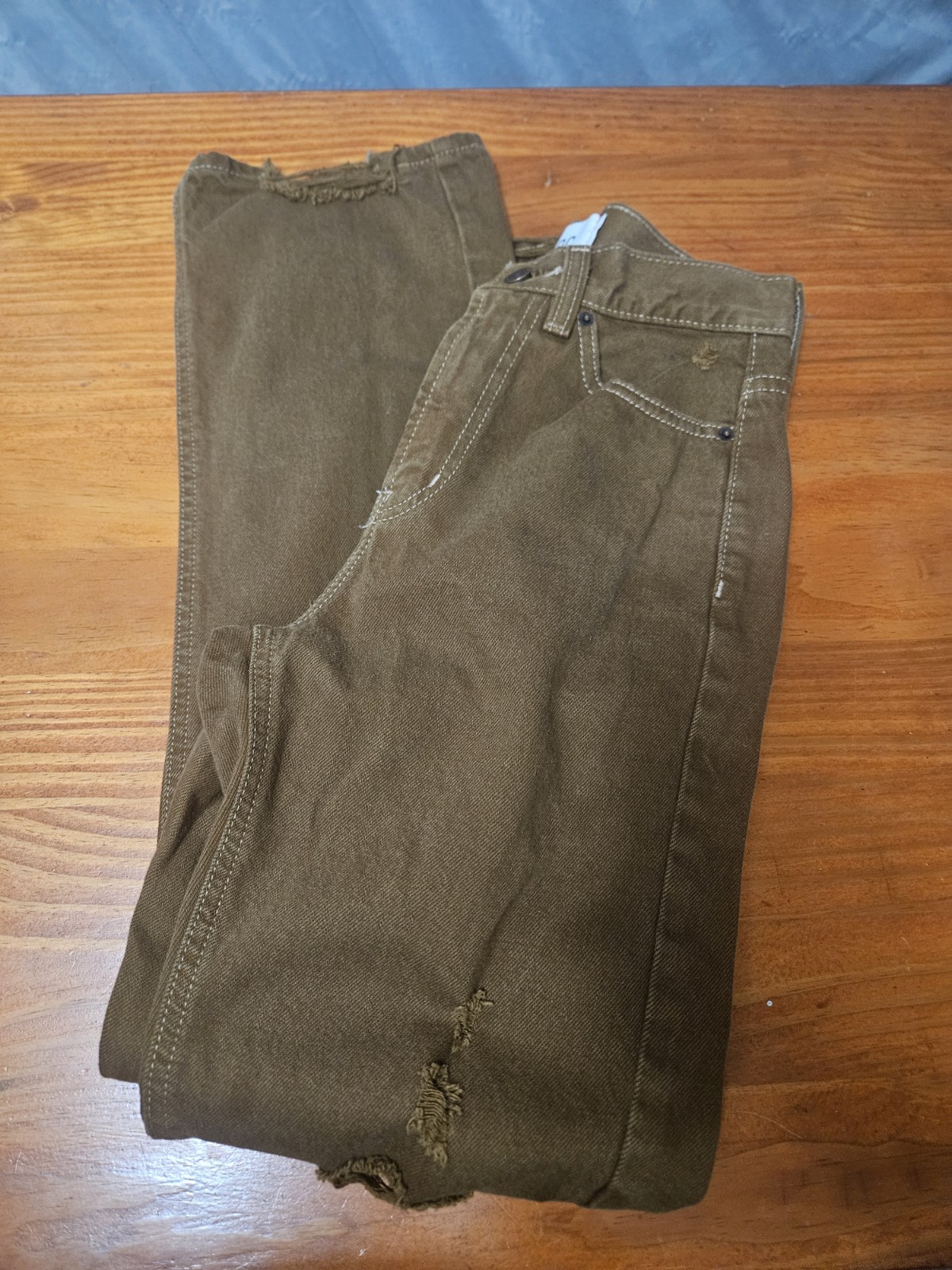 BDG Urban Outfitters Cowboy Jean Brown Straight Leg Raw Hem Distressed Jeans 25!