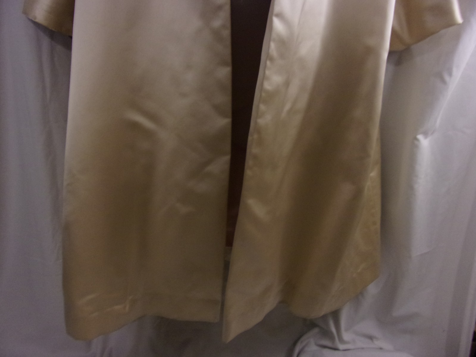 Vintage Swing Style Opera Coat Champagne Silk Shawl Scarf Collar STUNNING M/L