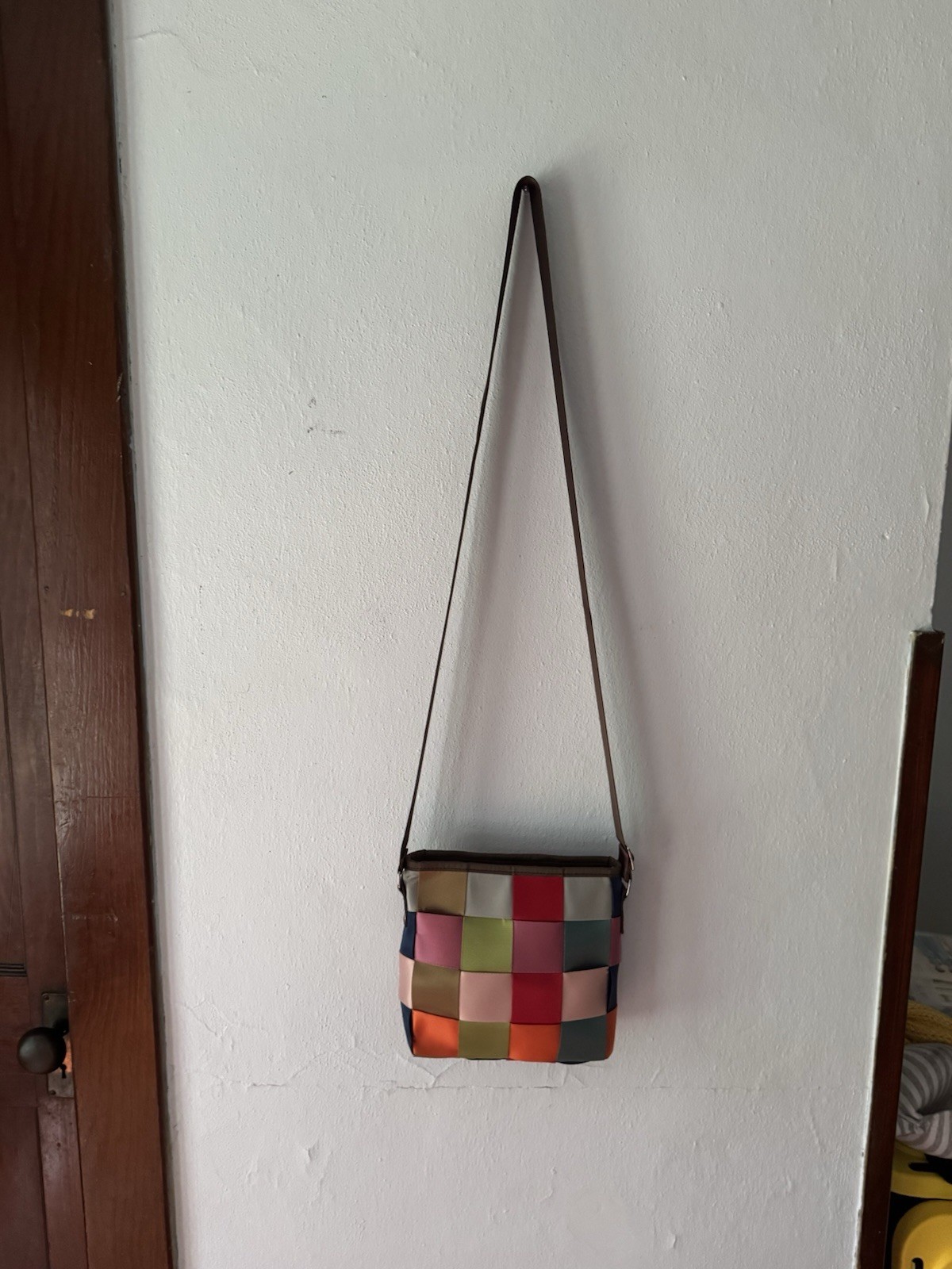 Comely Multicolored Weaved Seatbelt Shoulder/ Crossbody Purse