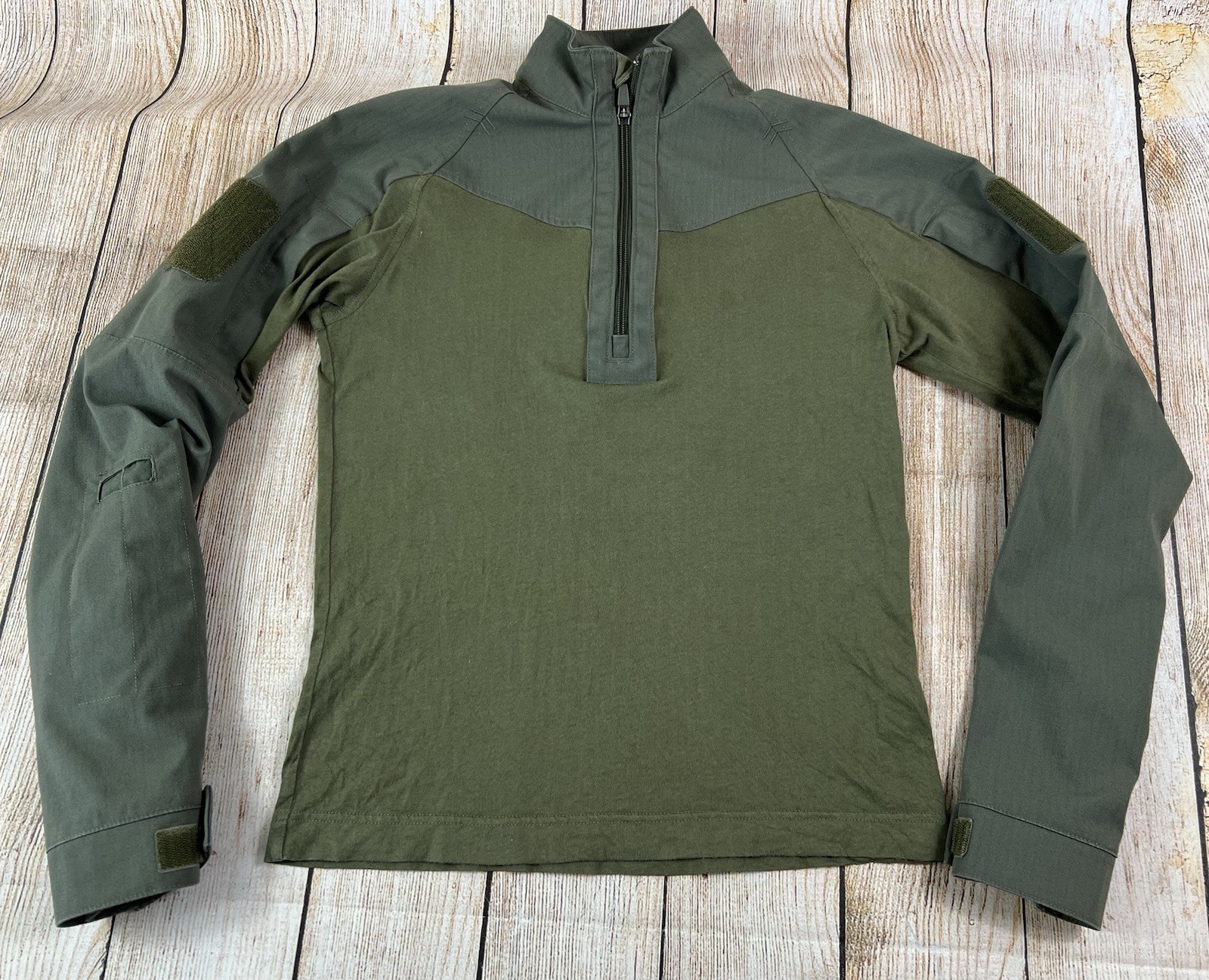 Mens Under Armour Green All Season Gear Tactical Pullover Zip Shirt Size Small