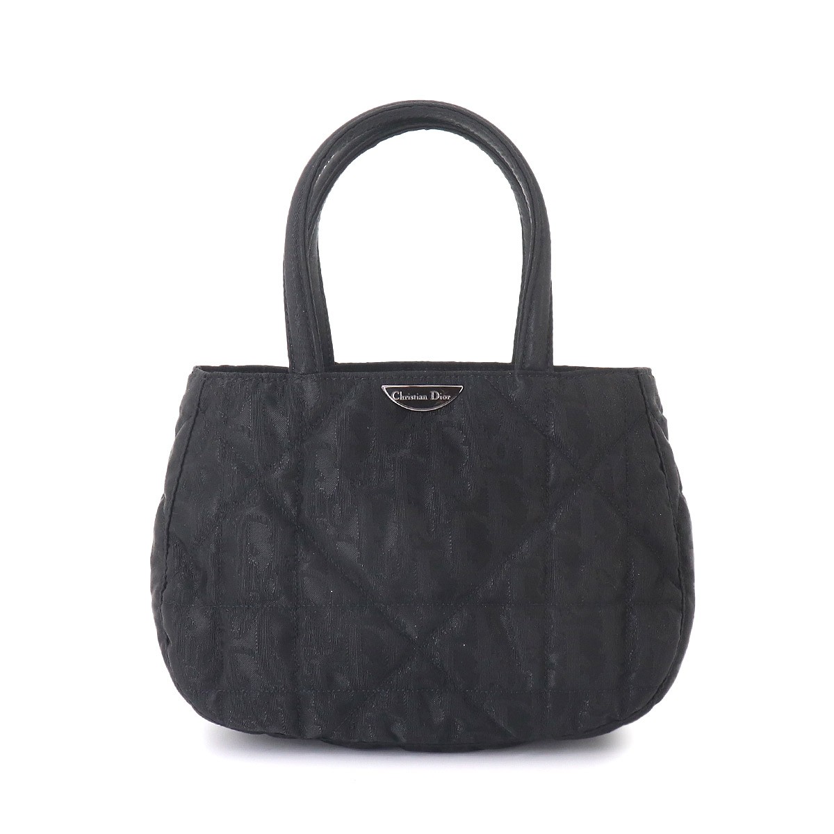 Christian Dior Trotter Mini Hand Bag Nylon Leather Black Purse 90325502