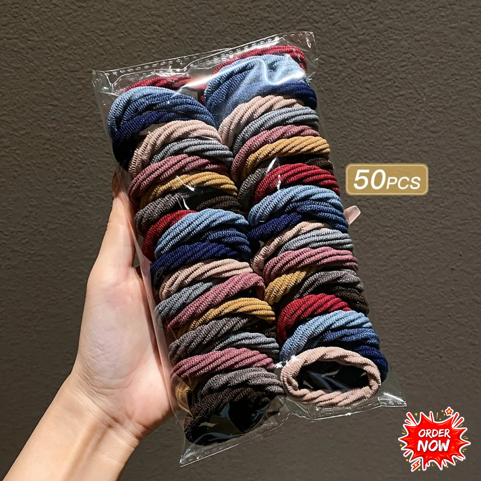 50pcs Colorful Hair Ties Korean Style Trendy Colorful Comfort Hair Accessories