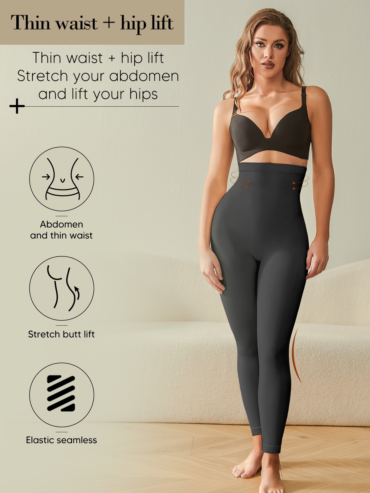 Slimming Anti Cellulite Compression Leggings Leg Shaper High Waist Black Pants