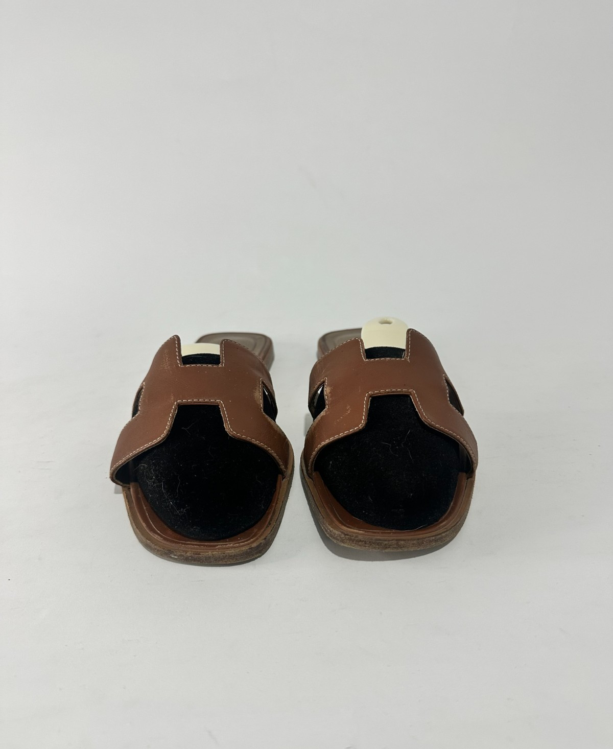 Hermes Epsom Oran Sandals Size 40 EU/ 10 US/ 7 UK Brown