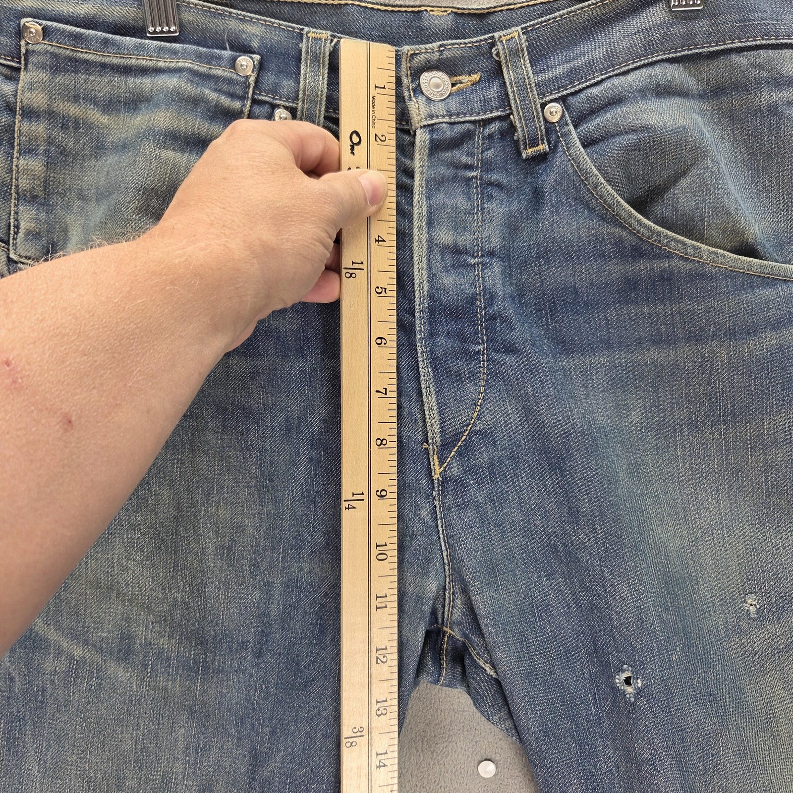 Vintage Levis Engineered Jeans Mens 32×32 Blue Twisted Button Fly Medium Wash