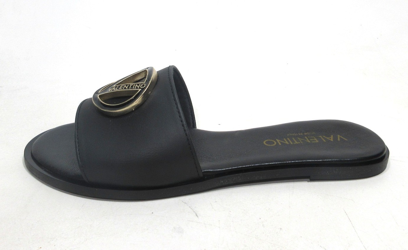 Women’s Designer Valentino by Mario Valentino Black Bugola Slide Sandal size 8