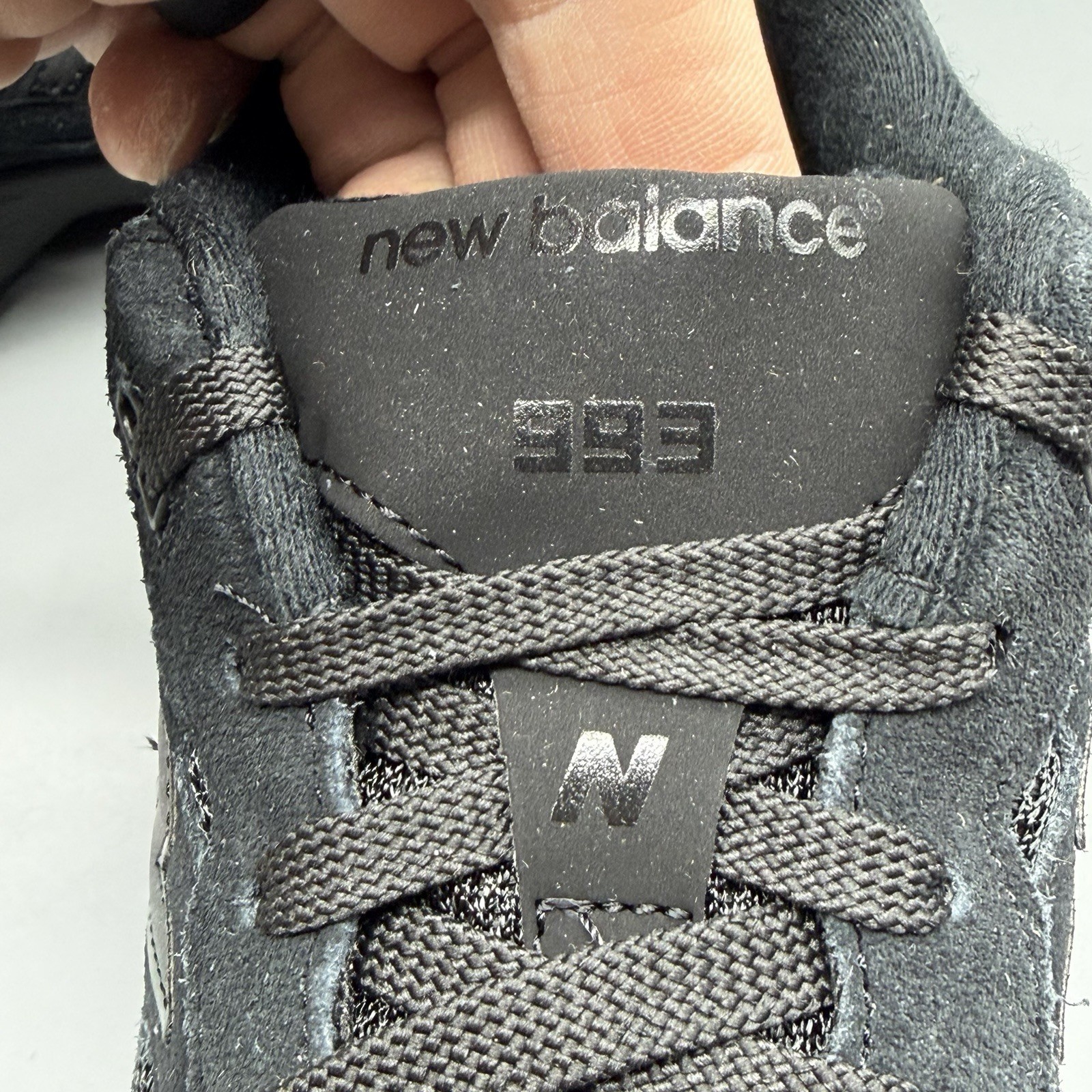 NEW BALANCE 993 Running Shoes Casual Triple Black Mens & Boys 6 Women’s 7.5 NWOB