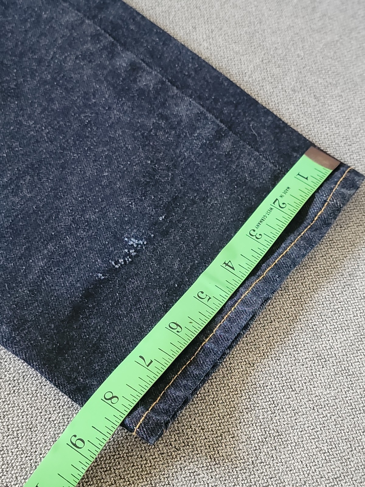 Sz L 36×31 FTC For The City Japan Made Raw Denim Jeans Indigo FADED PATINA GREAT