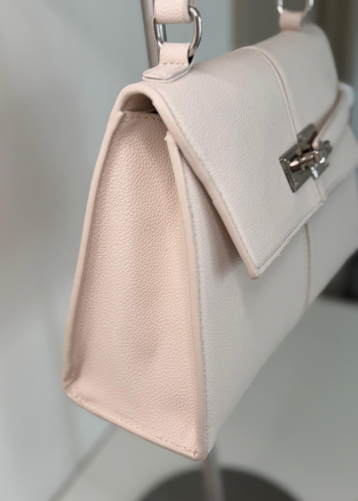 Structured Top Handle Bag, Women Elegant Satchel Purse, Mini Handbag with Strap