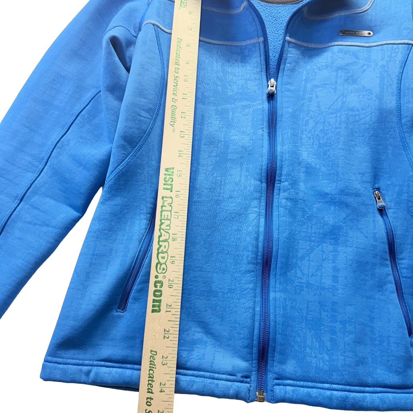Under Armour Womens Blue Full Zip Fleece Jacket Size Medium Athletic Outdoor