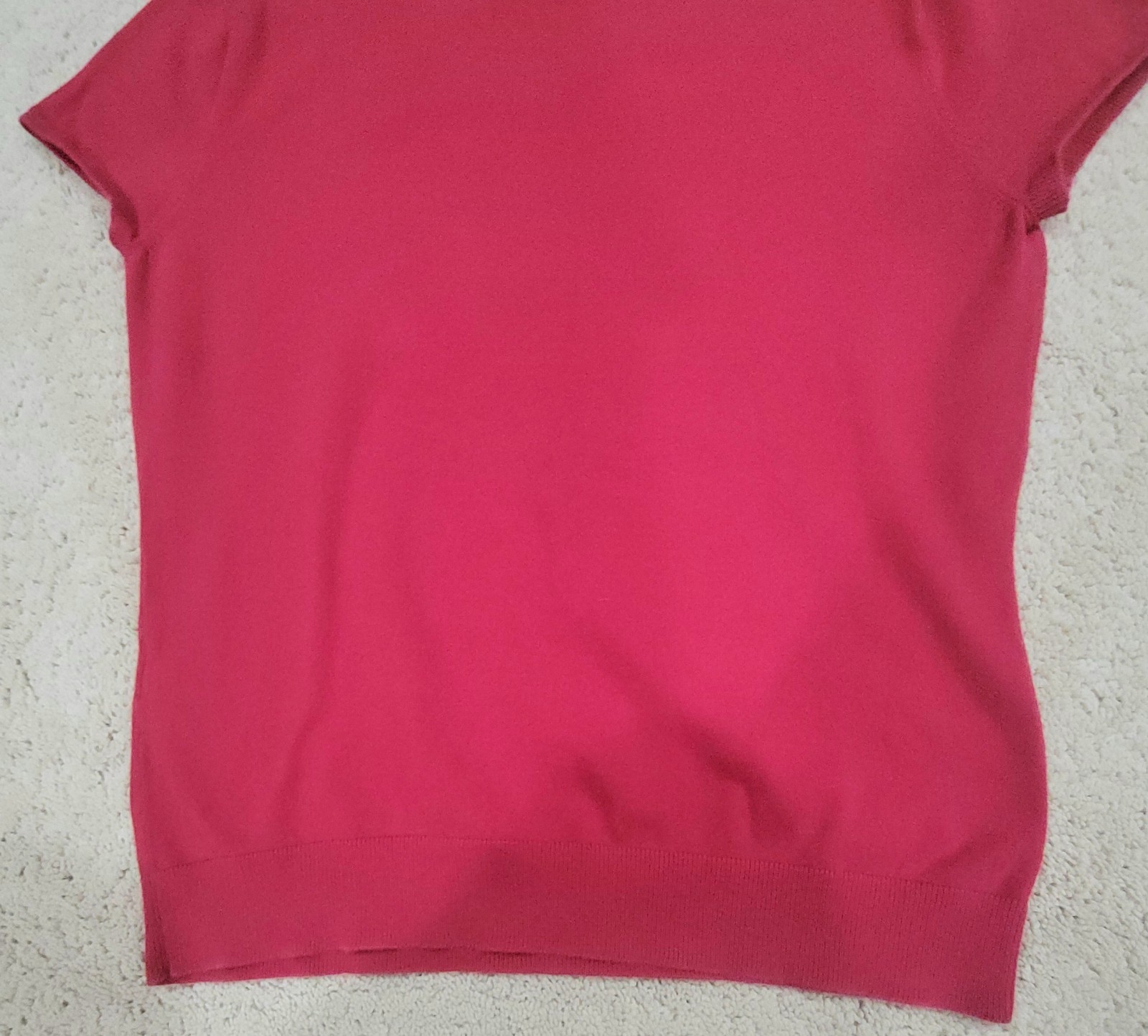 Talbots Red Cap Sleeve Pullover Cotton Blend Sweater Made In Hong Kong SZ M