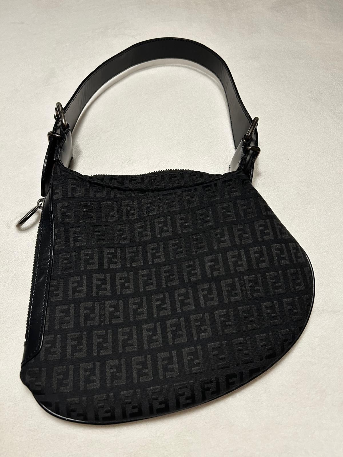 Fendi Zucchino Canvas Small Oyster Hobo