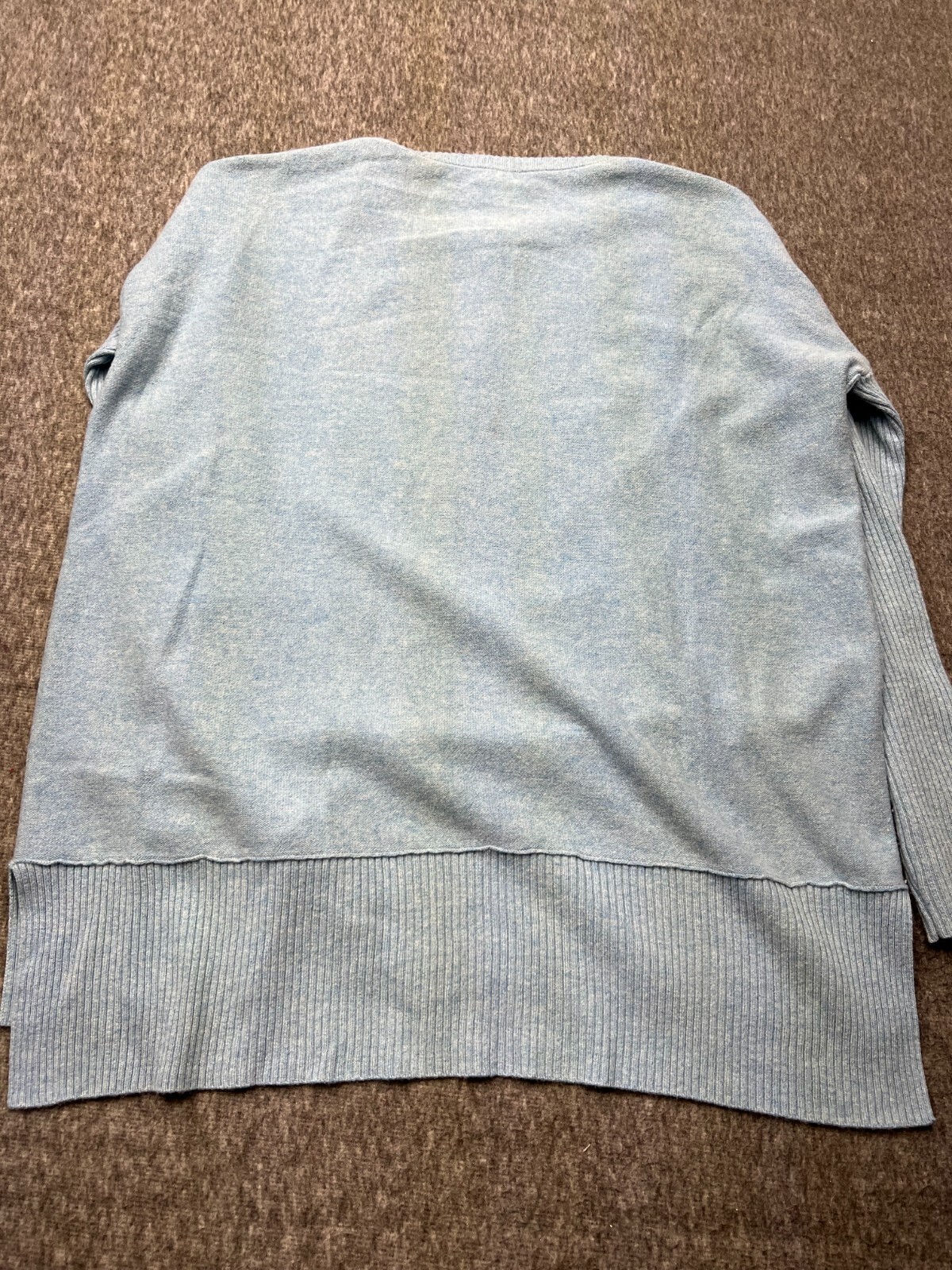 Kinross Cashmere Half 1/2 zip Pullover Sweater Blue Medium M