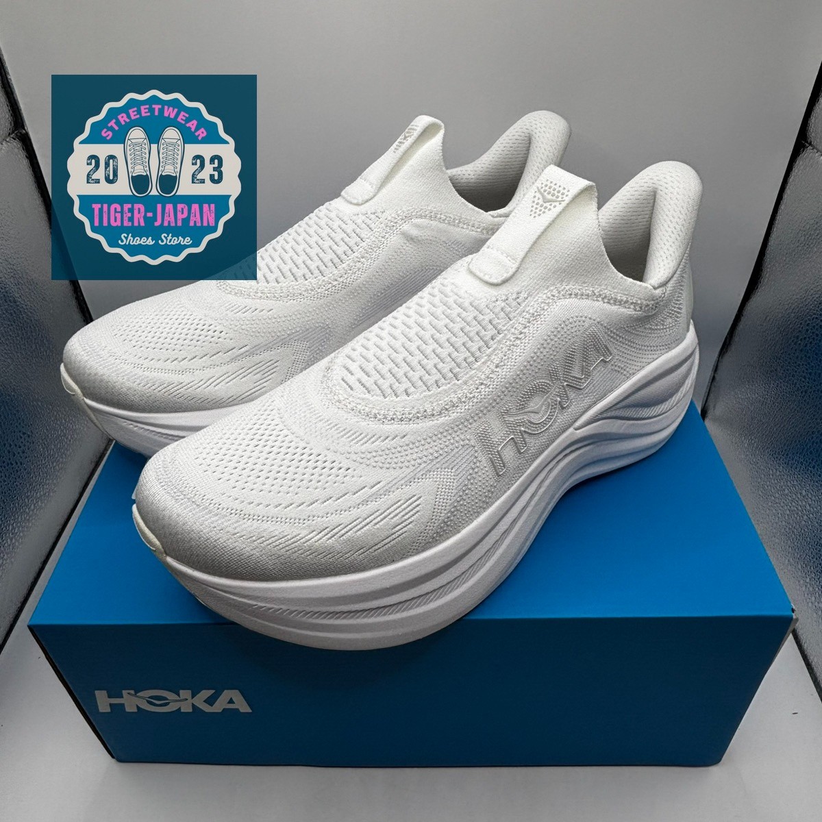HOKA SKYWARD LACELESS 1168876 WHITE WHITE Men Shoes
