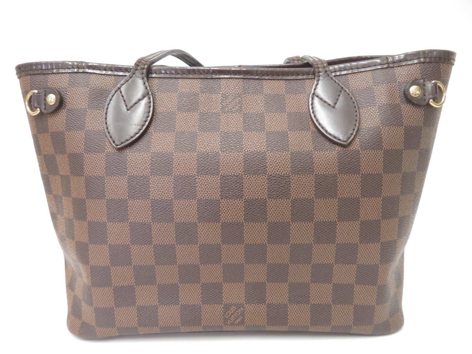 Authentic Louis Vuitton Damier Ebene Neverfull PM Tote Bag Handbag F#51490