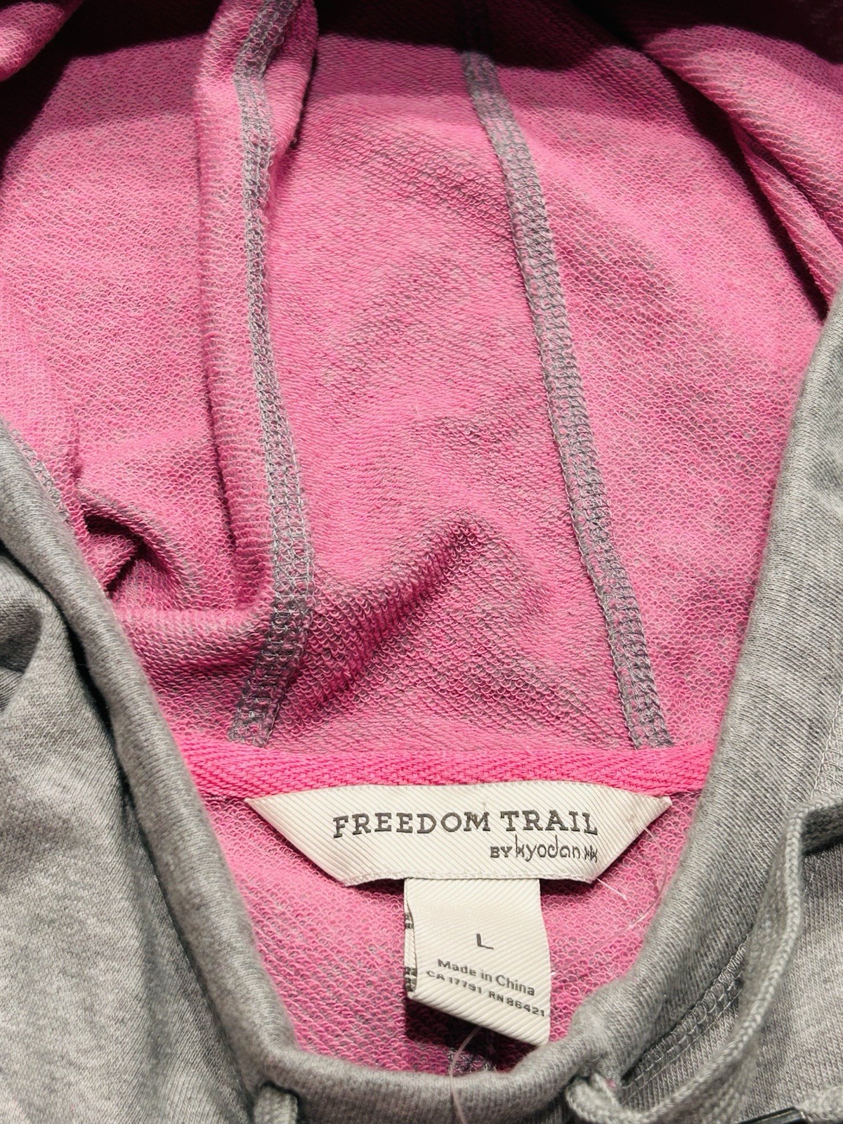 Freedom Trail Kyodan Gray Sleeveless Hoodie Dress NWT Pink Lined Athleisure Sz M