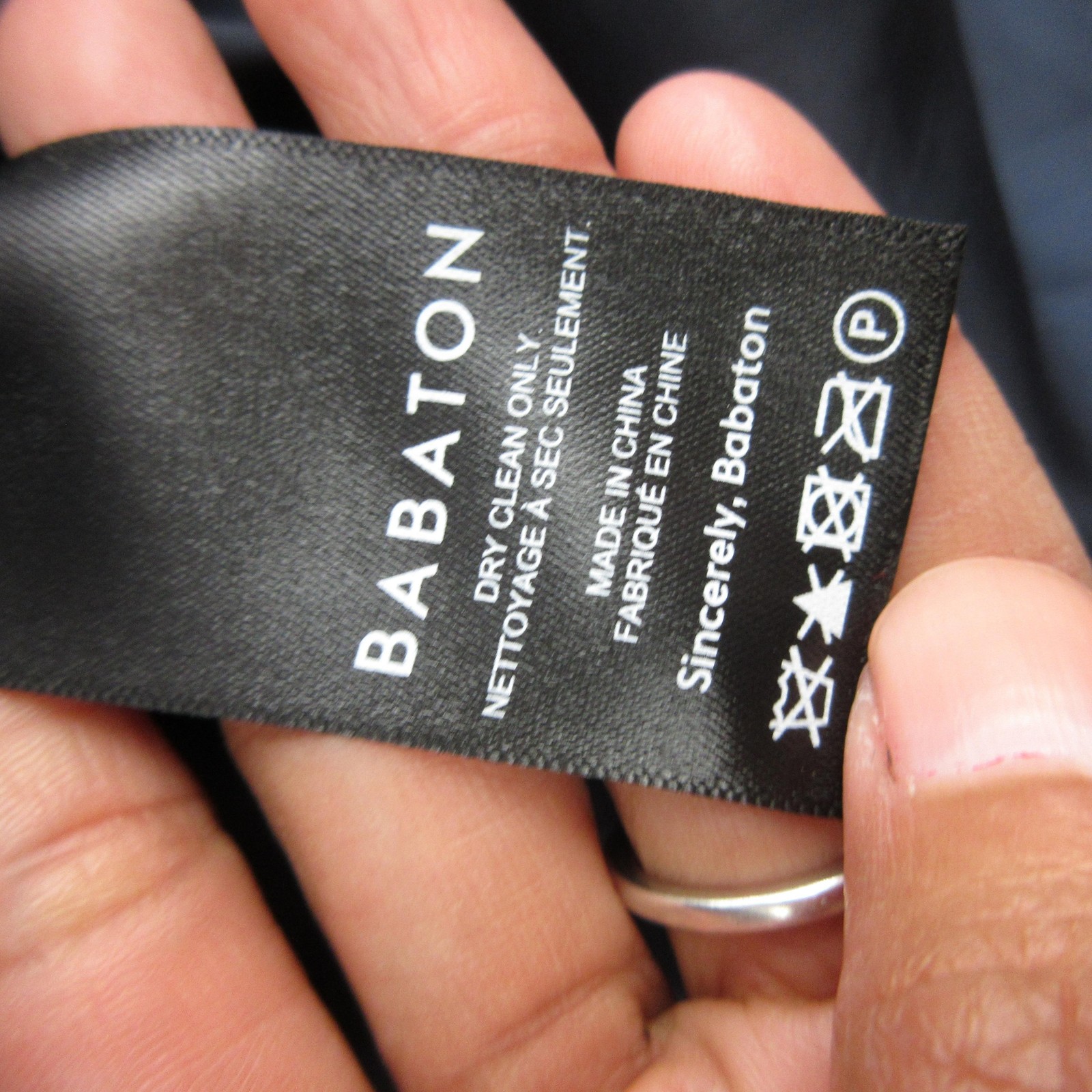 Babaton Coat Womens Large Blue Wool Hooded Toggle Front Lined Pockets Mid Length