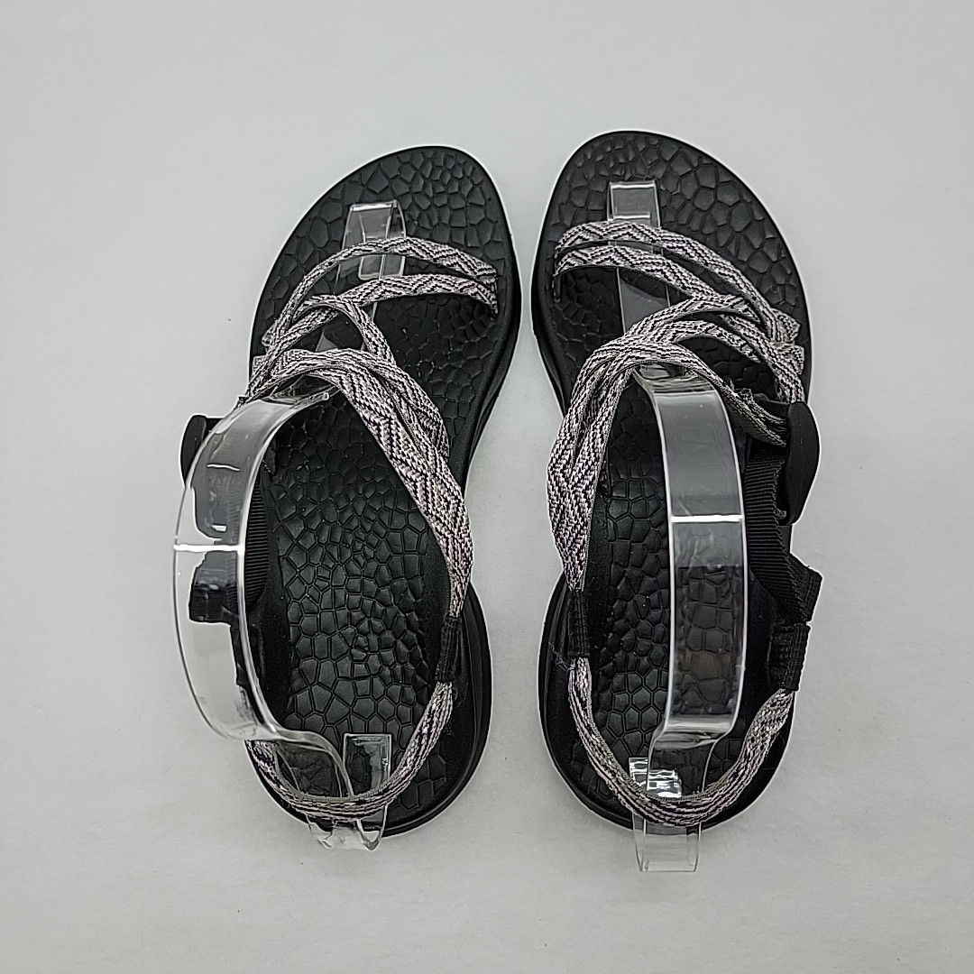 CHACO Women’s Size 7 Updraft EcoTread Outdoor Sandals Black Waves Double Strap