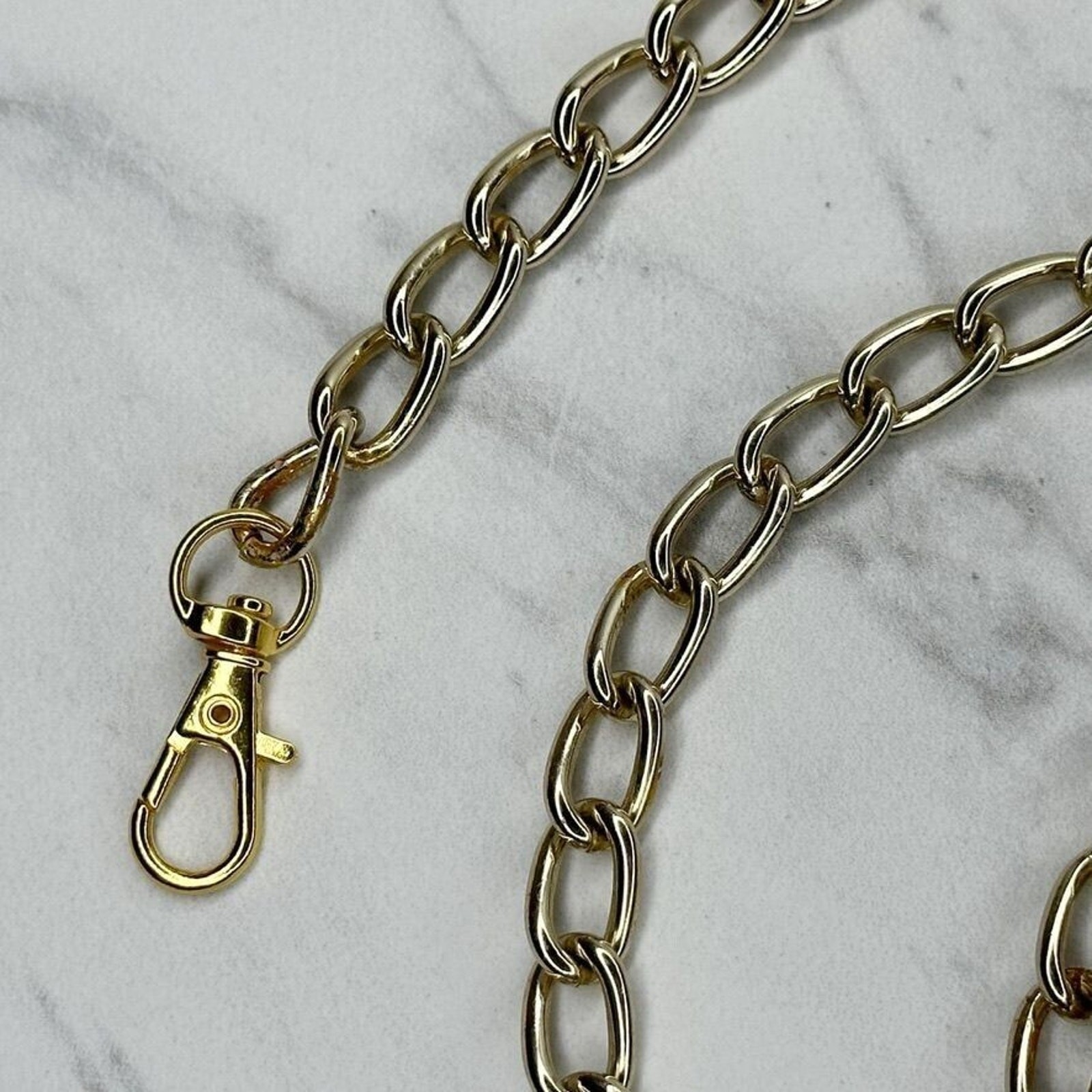Gold Tone Chain Link Purse Handbag Replacement Strap – 47.5″