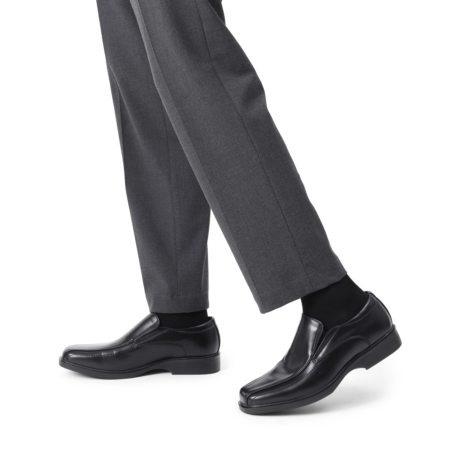 Bruno Marc Men’s Square Toe Dress Loafers Pull-On Formal Shoes