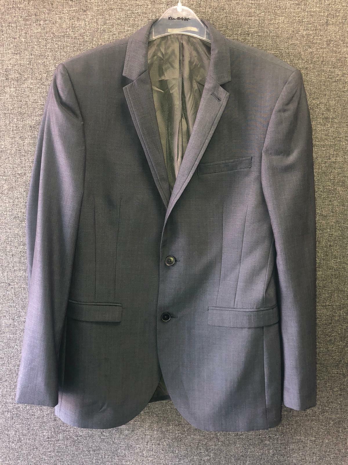Next Wool Mix Textured Blue Suit 38S TD016 MM 05