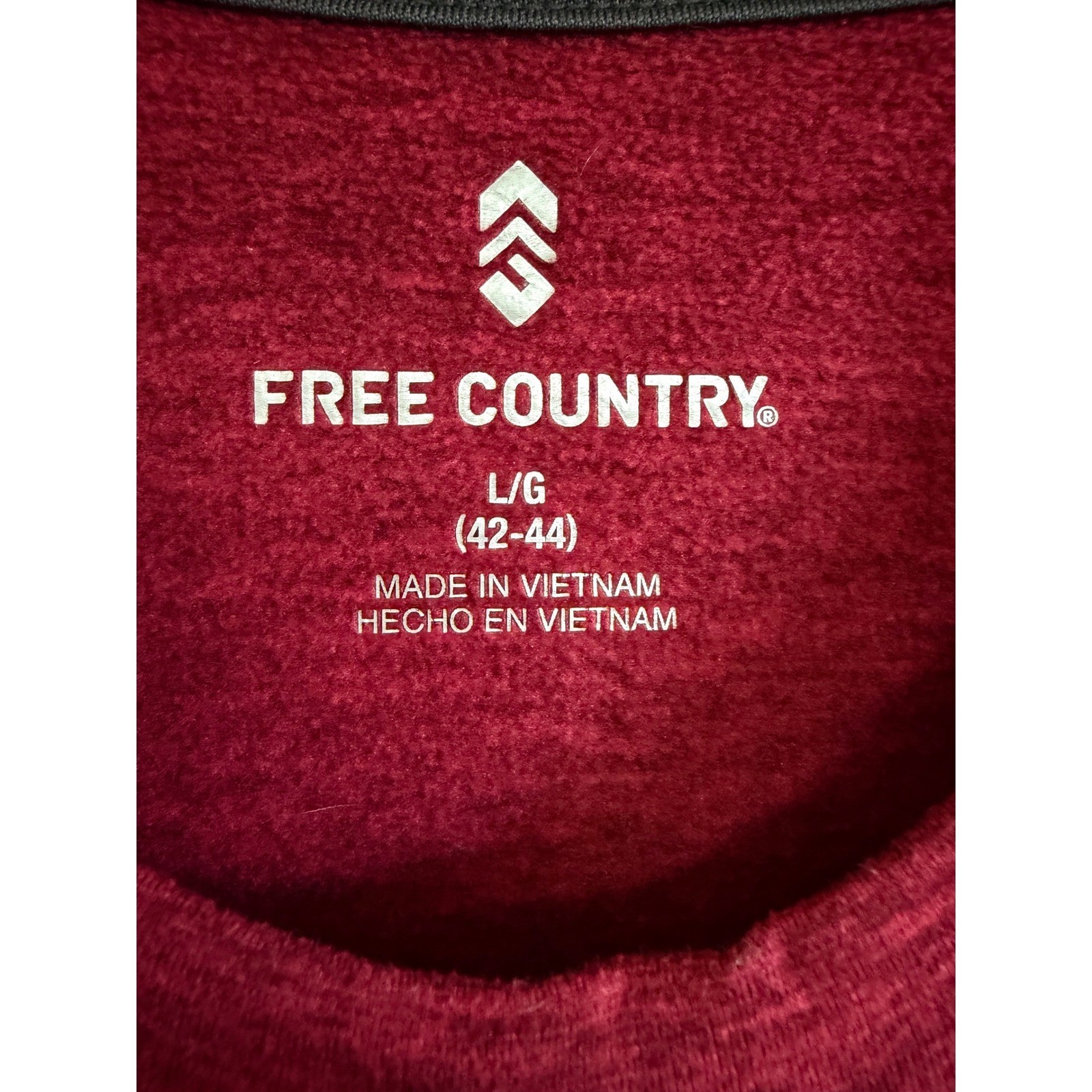 Free Country Mens Micro-Tech Long Sleeve Shirt Cabernet Space Dye Large