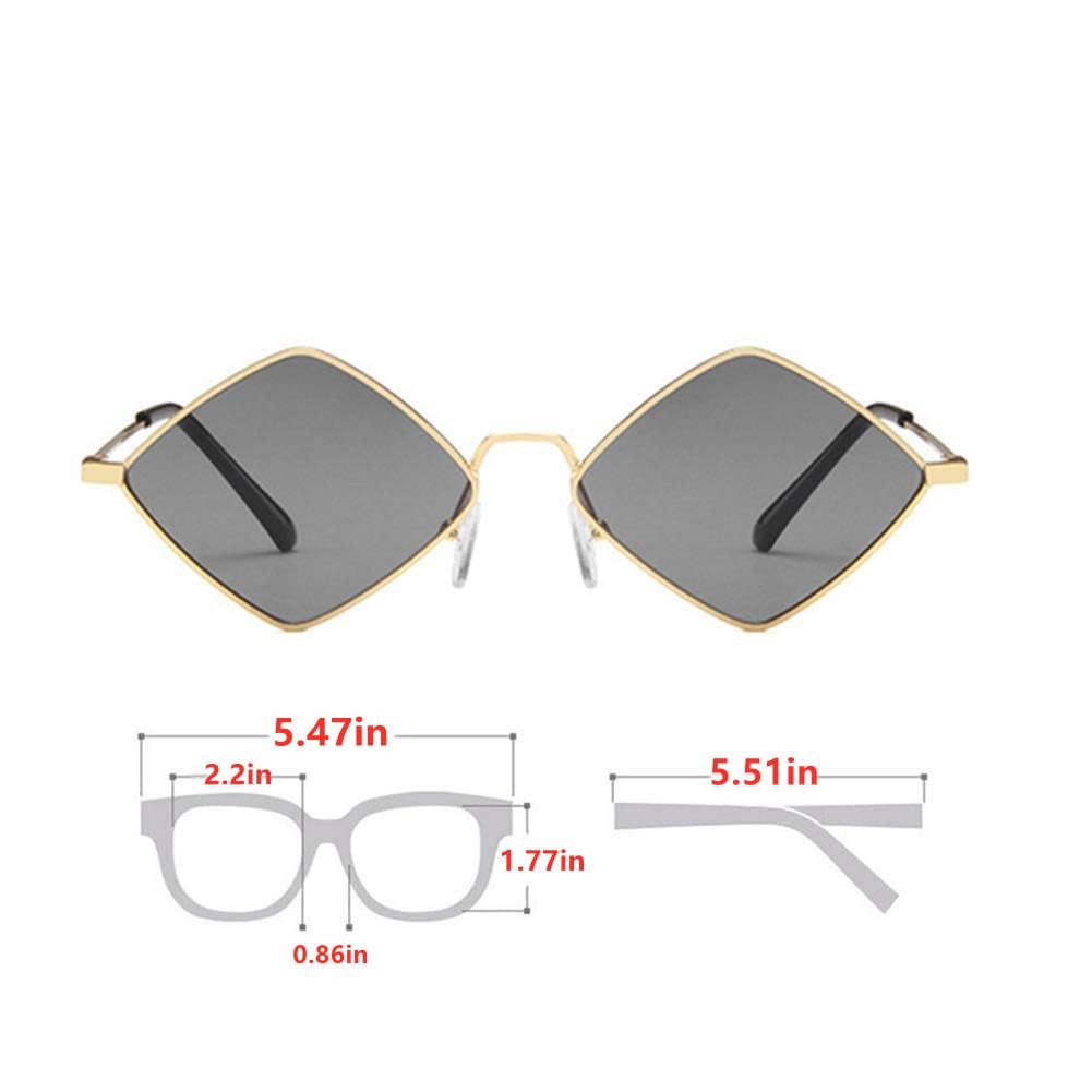 Diamond Shape Punk Vintage SunGlasses for Men/Metal Quadrilateral Frame Shade…