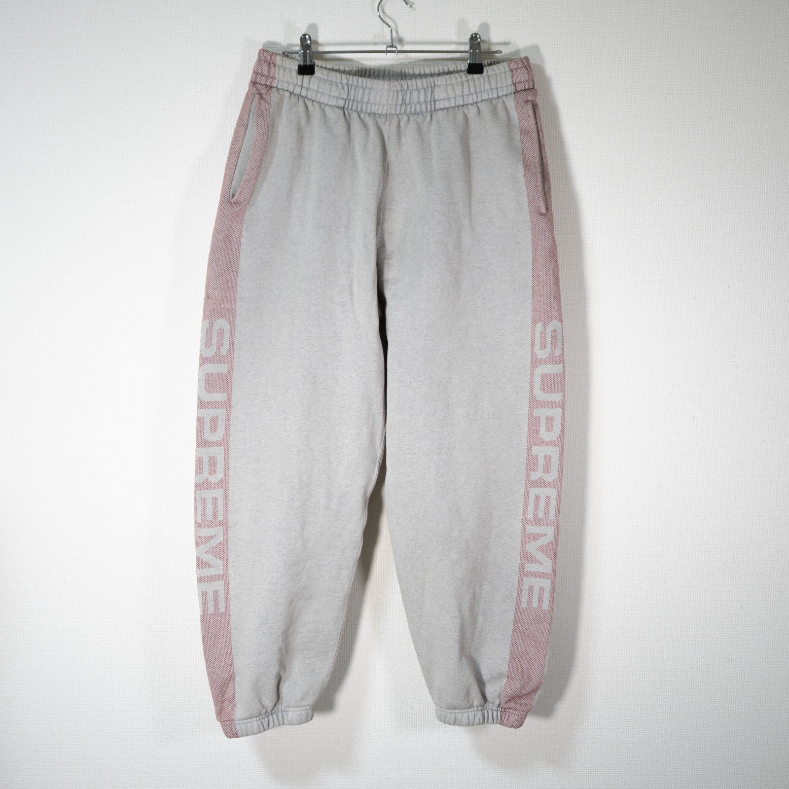Supreme Jacquard Stripe Sweatpant Ash Grey Size S Logo Sweatpants SS24