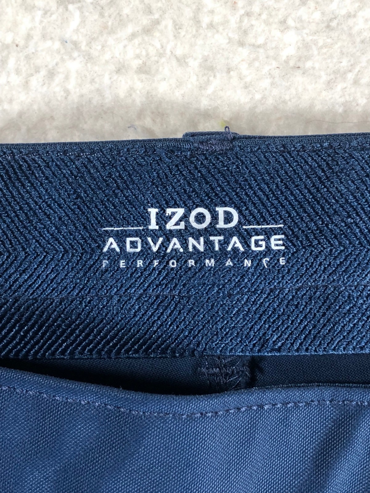 IZOD Advantage Men’s Chino Pants Flat Straight Fit Blue Cotton Stretch 40×30