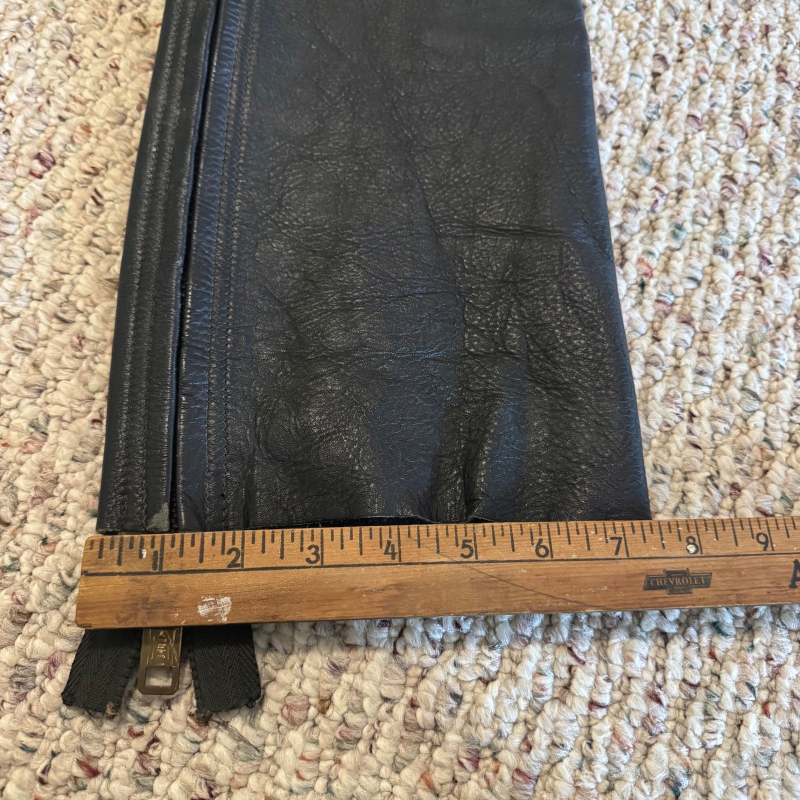 Vintage Image Leather San Francisco Black Leather Motorcycle Chaps Adjustable