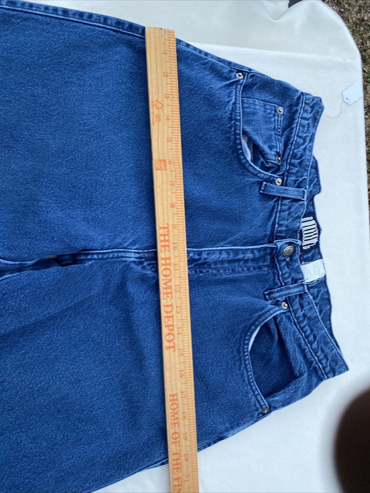 Vintage High Waisted Royal Blue Faded IOU Tapered Mom Jeans 30 W X 29 L Womens