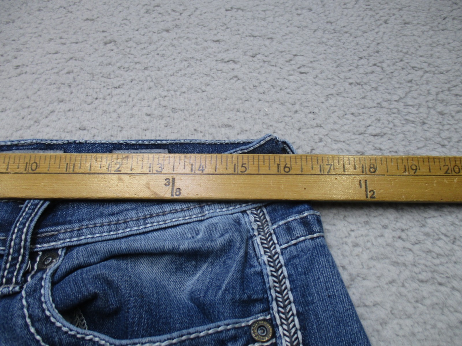 BKE Jean Men 32 Blue Carter Straight Buckle Stretch Denim Western Cowboy