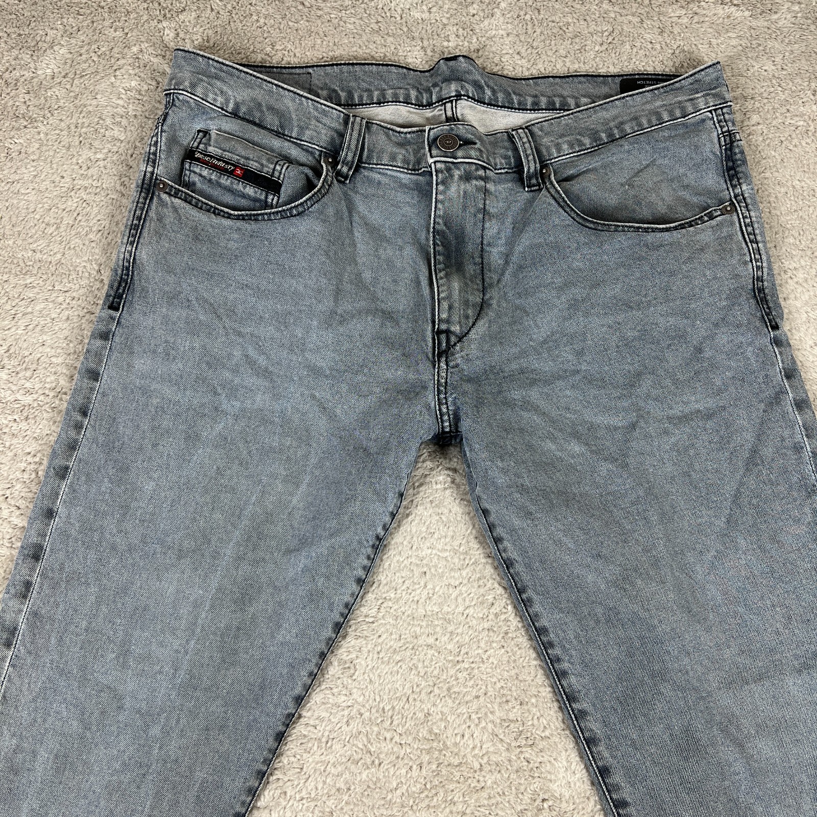 Diesel D-Strukt Slim Stretch Jeans Grey Wash W36 L32 Men’s Designer Denim