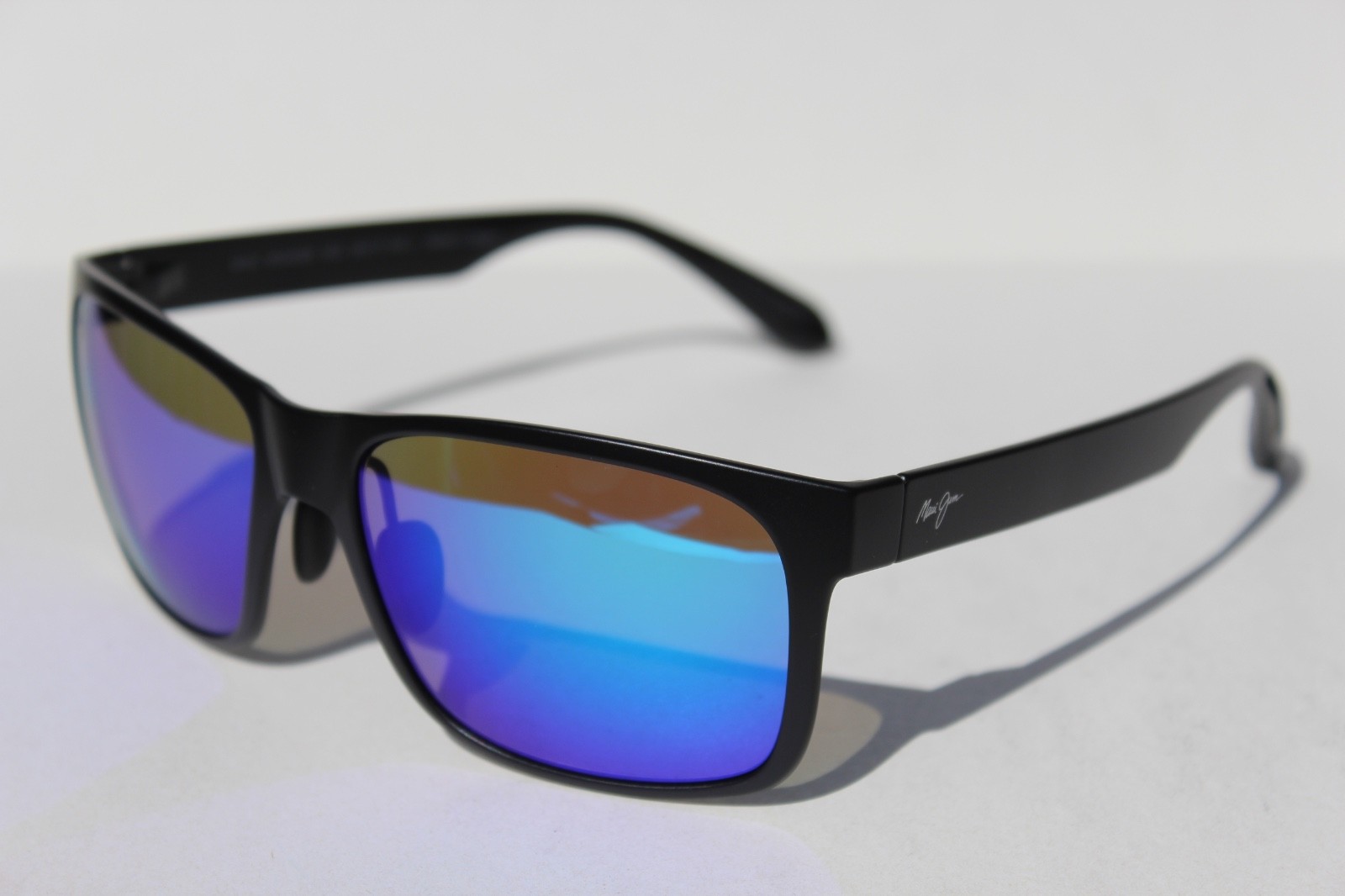 MAUI JIM Red Sands POLARIZED Sunglasses B432-2M Matte Black/Blue Hawaii NEW