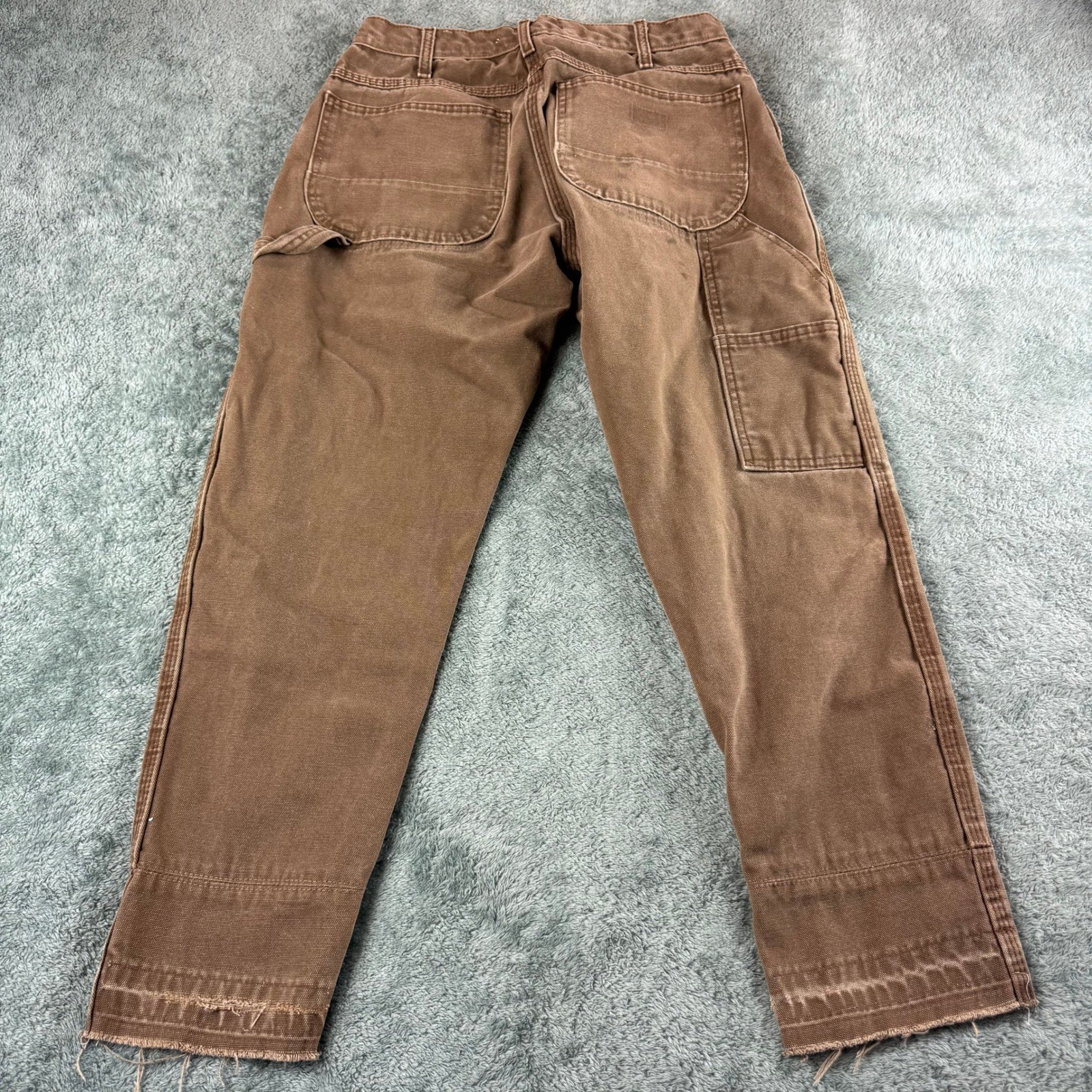 United Tokyo Brown Canvas Work Pants Made in Japan Distressed Raw Hem Size 1