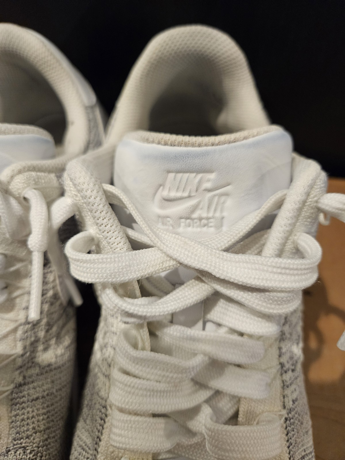 NIKE 2015 AIR FORCE 1 LOW 817419-006 FLYKNIT COOL GREY US 10.5