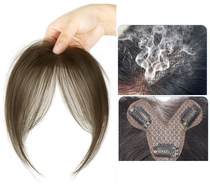 3.13″x4.3″Traceless Front Lace 100%Human Hair Hairline Topper Cover Head Top 10″