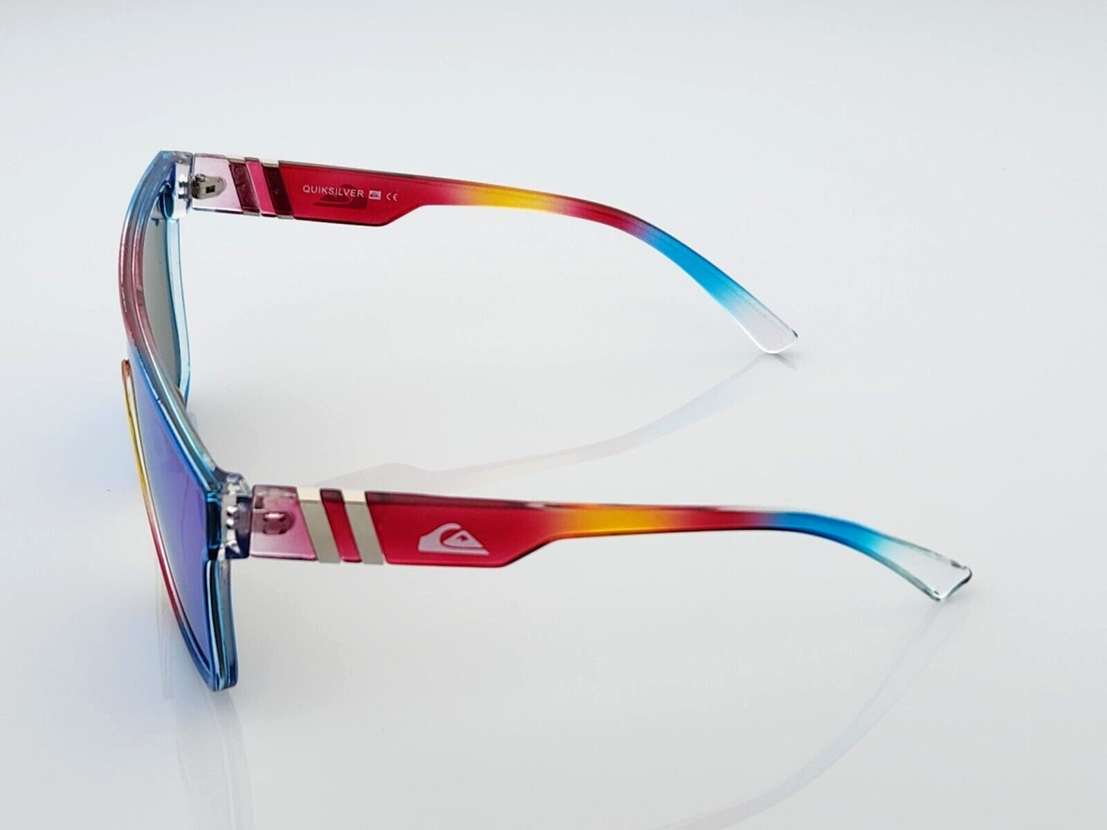 Quiksilver SciFi Shield Sunglasses Multicolor Candy Color Frame Blue Mirror NIB