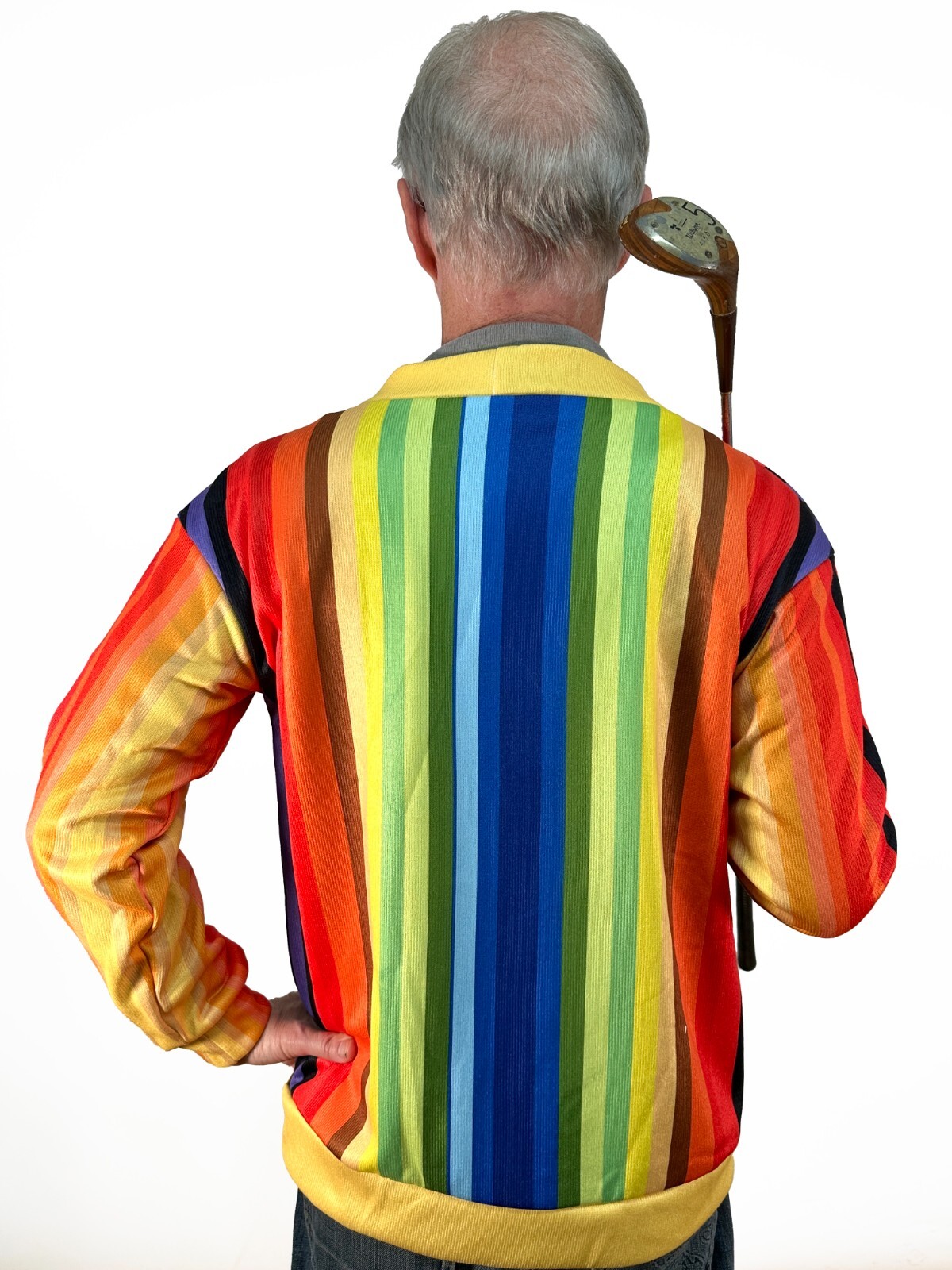 Rodney Dangerfield Caddyshack Style Golf Sweater Rainbow
