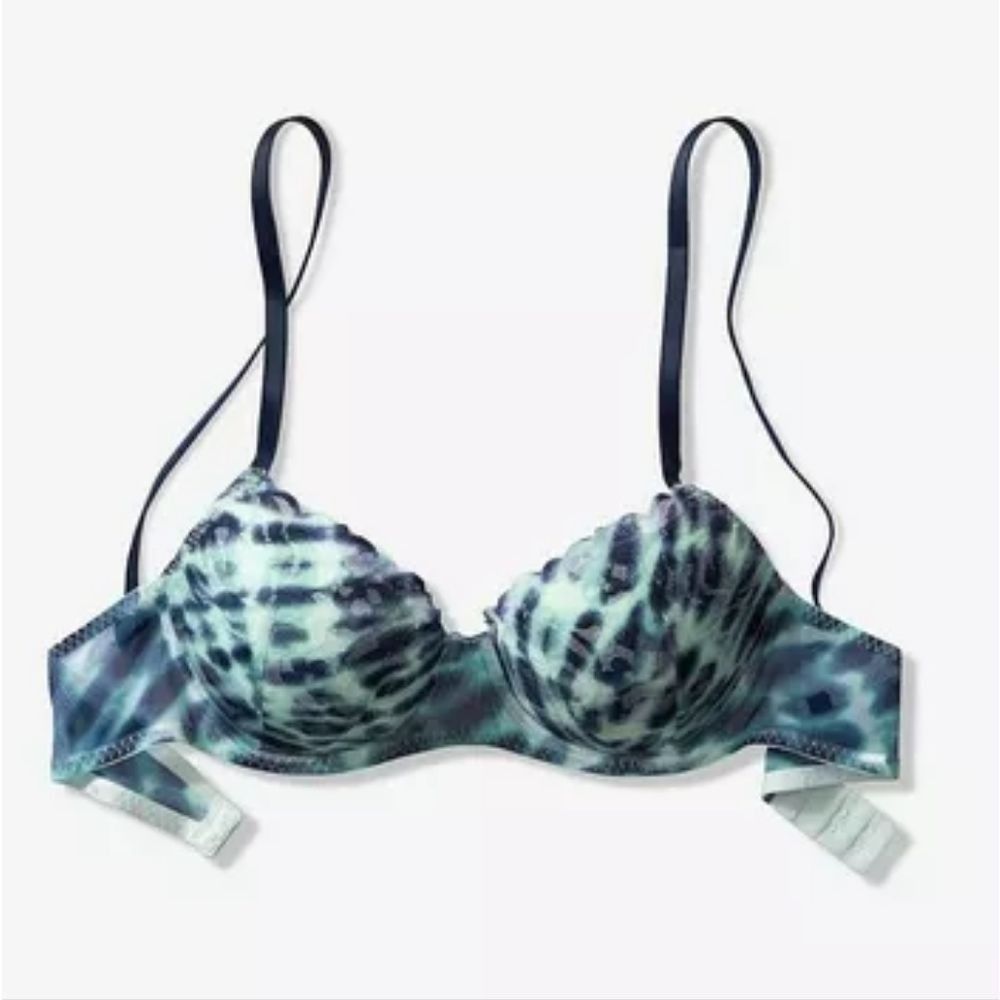 PINK VICTORIA’S SECRET Blue/Green NWT “Date” Push-Up Bra Size 32DD