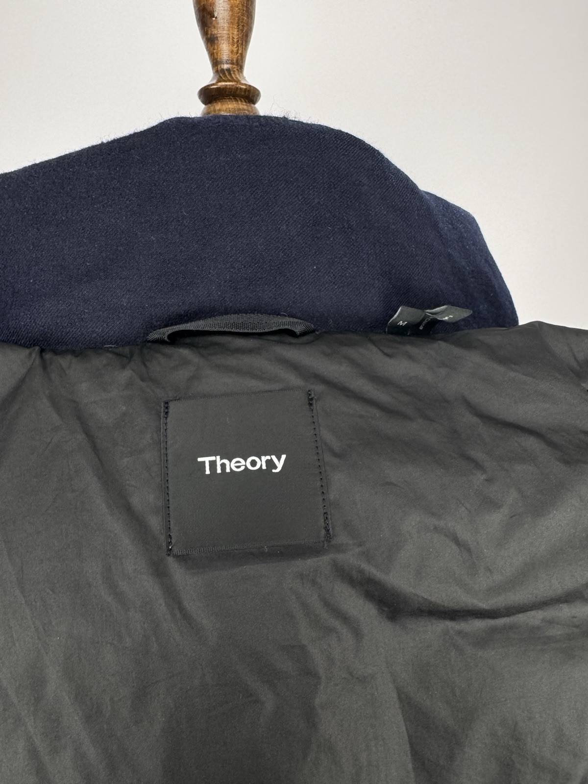 Theory Bowen Storm Wool Down Jacket Navy Blue Men’s Size M Puffer Coat