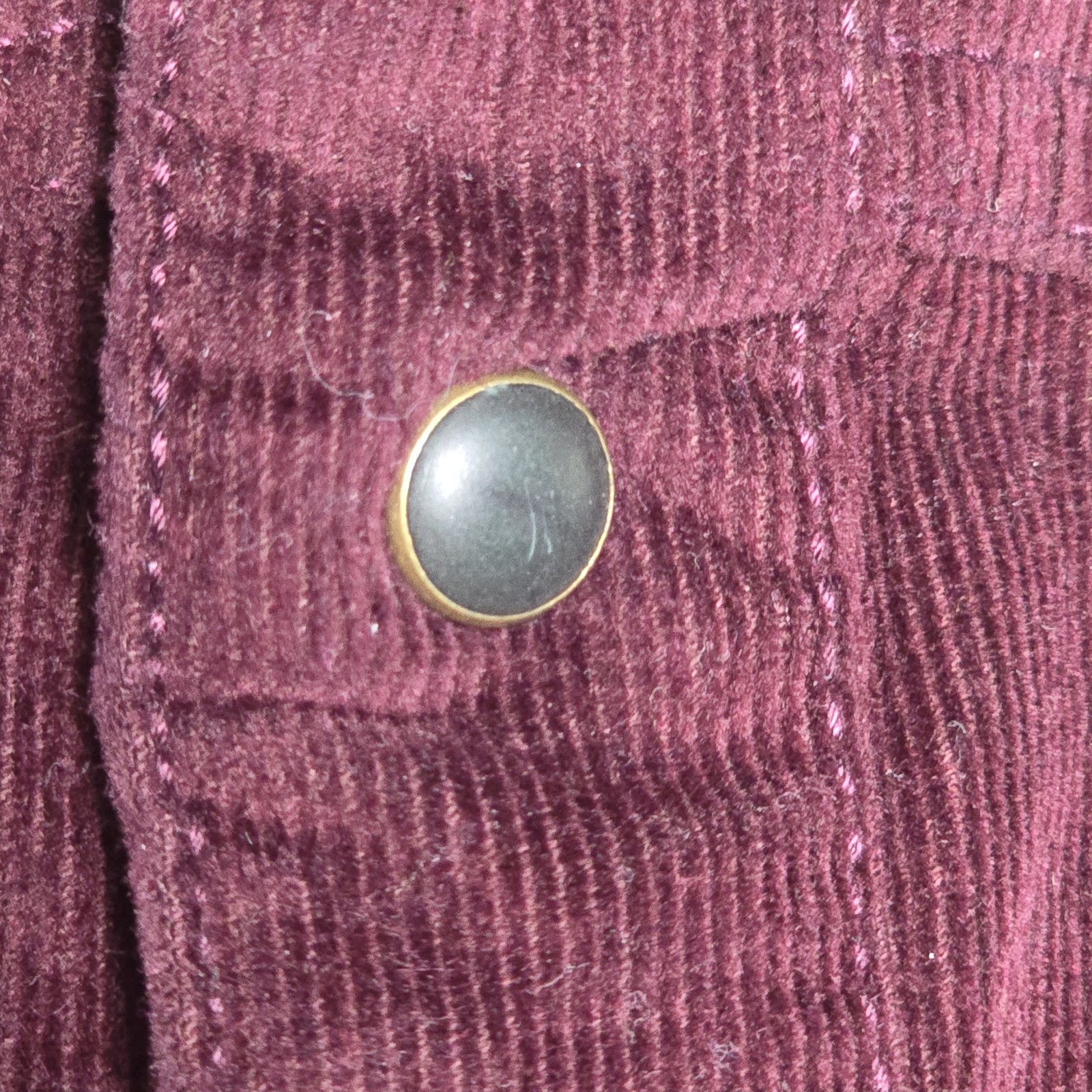 Jack South Shirt Mens Medium Burgundy Corduroy Western Snap Button Long Sleeve