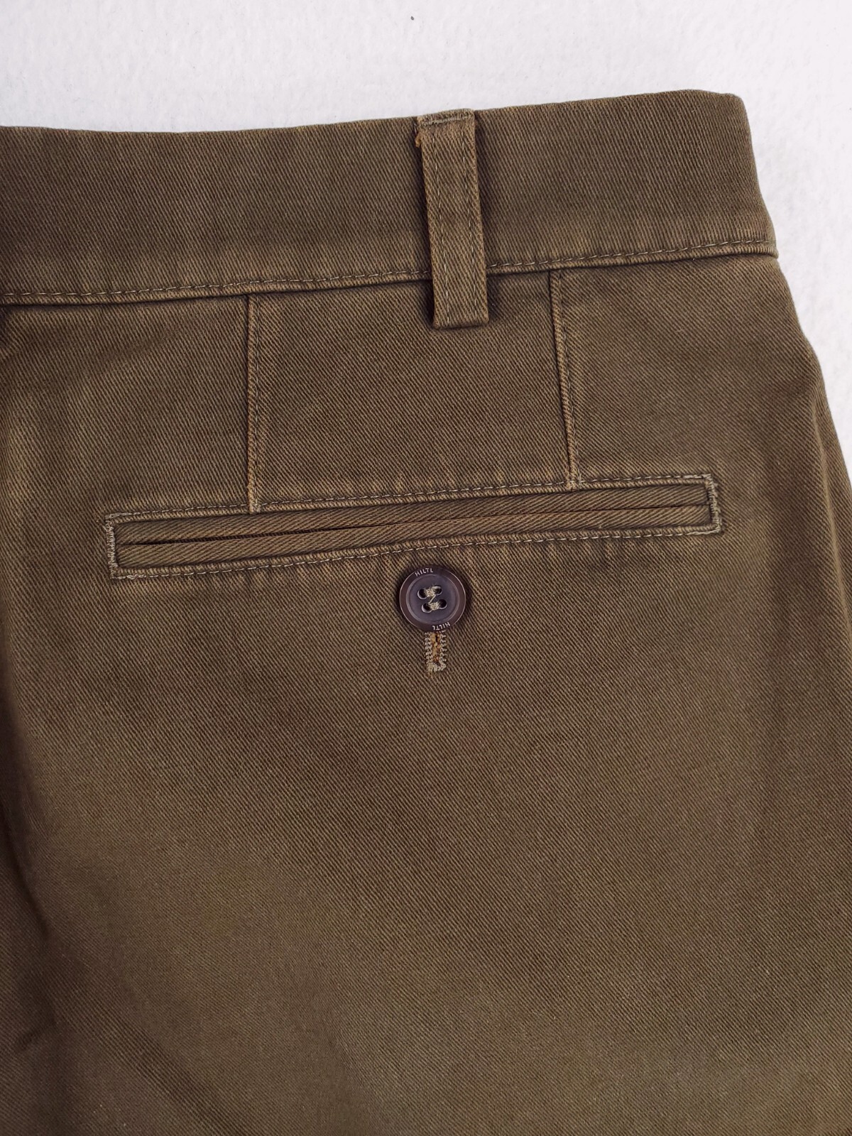Hiltl Pants Mens 36×32 Green ZE500 Classic Straight Flat Front Khakis Chino