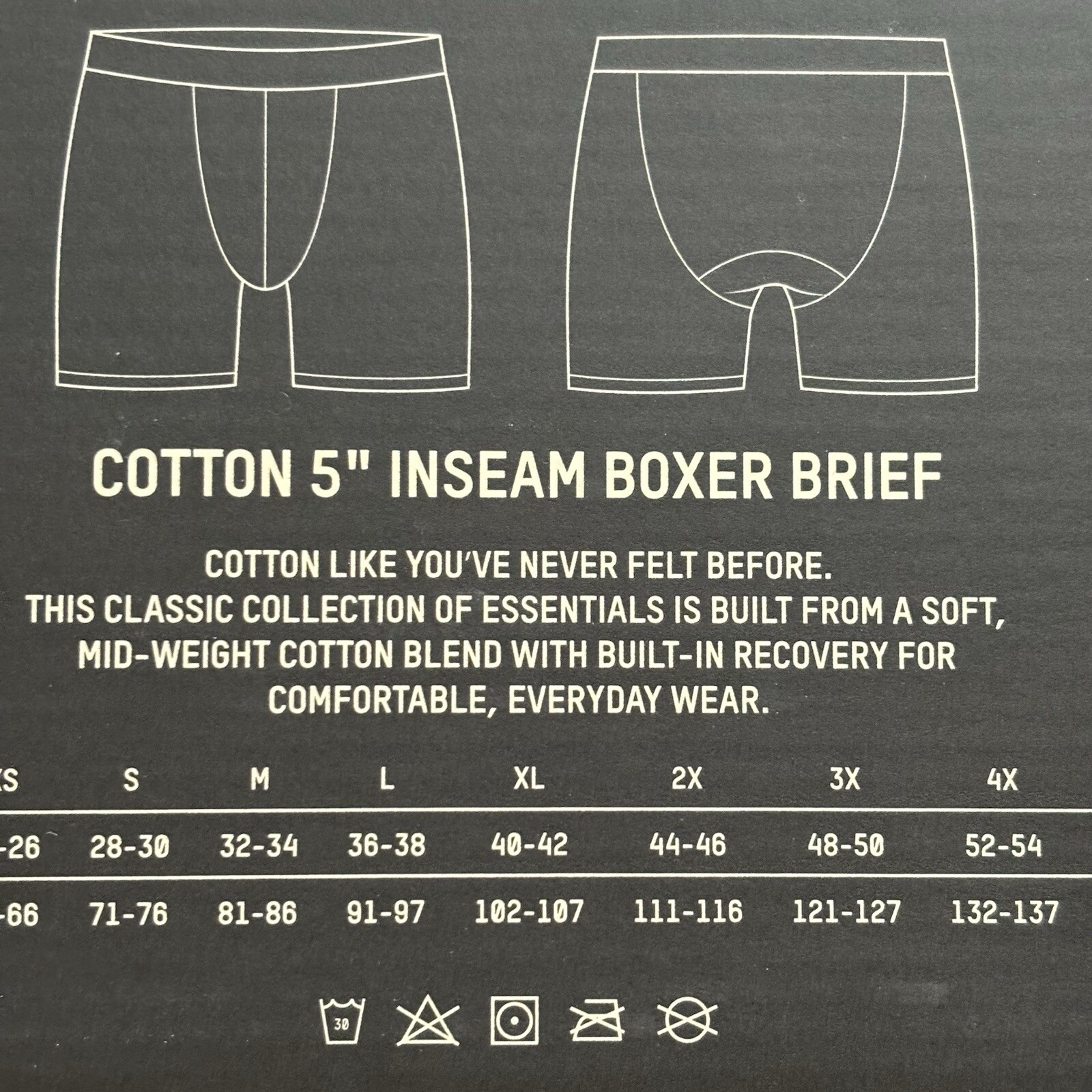 SKIMS Men’s 5” Boxer Brief 3-Pack Heather Multi Size 2XL New In box Waist 44-46”