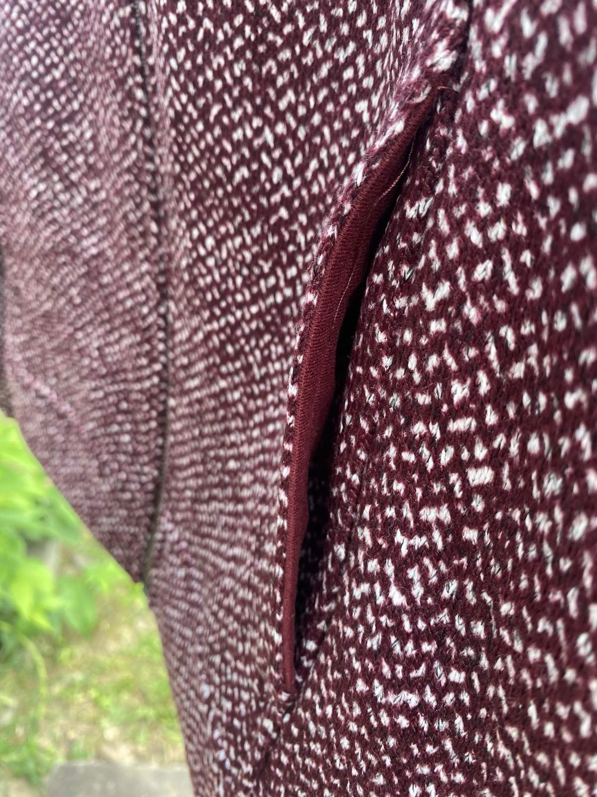 Women’s Lands’ End WR Fleece Funnel jacket Deep Claret Size Small Zipper Pockets