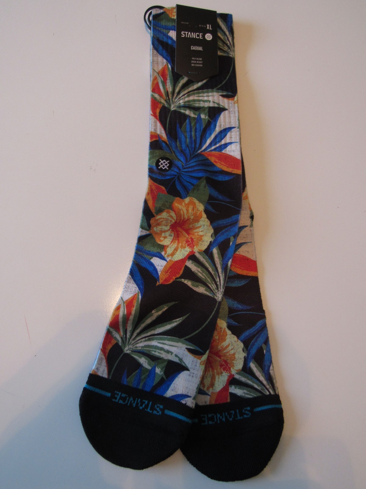 Stance Mens Casual Poly Blend Tiki Tides Crew Mid Cushion 14-16 XL Nwt