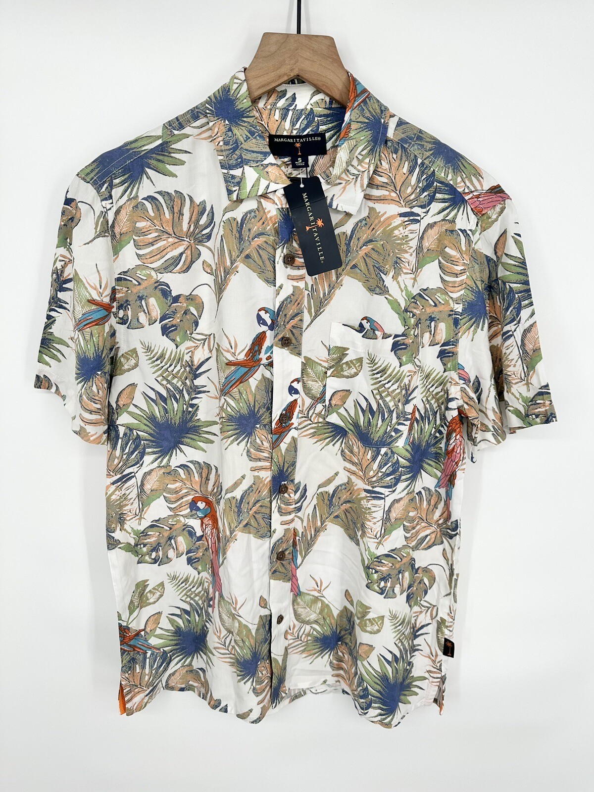 NEW Jimmy Buffet Margaritaville Men’s Hawaiian Shirt 100% Rayon Size Small #10